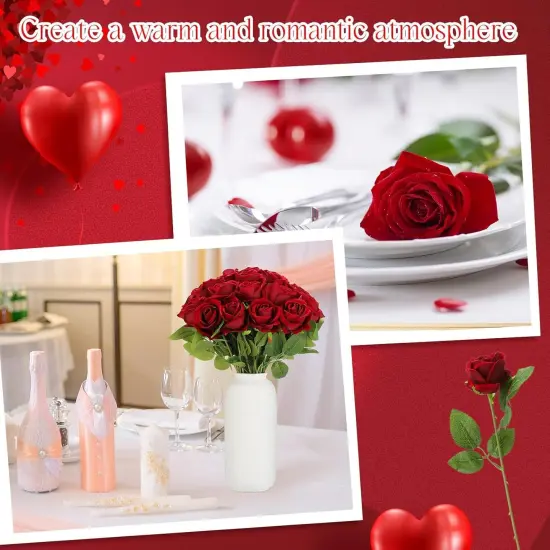 80 Pcs Rose Artificial Flowers Bouquet(Wine Red) {5}