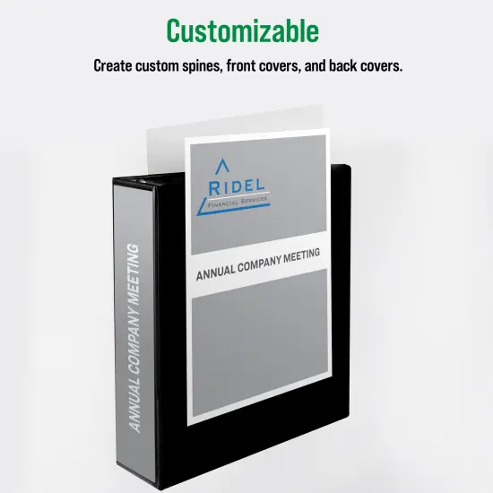 Office Essentials Economy View 3 Ring Binders, 3" Round Rings, 3.5" Spine, 460-Sheet Capacity, Black Binders (4-Pack of 03149) {2}