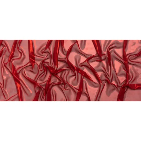 1 Yard Red on Red Liquid Sheen Metallic Polyester Chiffon Sheer Fabric 60" Width {4}