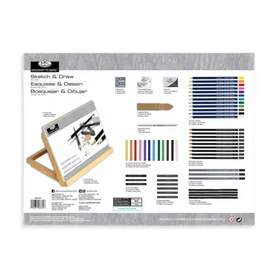 REA5502 | Sketch & Draw Flat Easel Art Set - 56pc {5}
