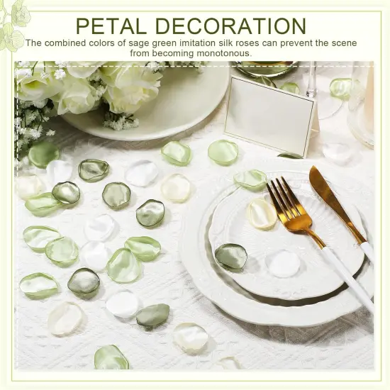 600 Pcs Silk Rose Petals Artificial Flower Petals for Wedding Flower Girl Basket Aisle Scatter Dinner Table Centerpieces Party Bridal Shower Romantic Night Decoration {3}