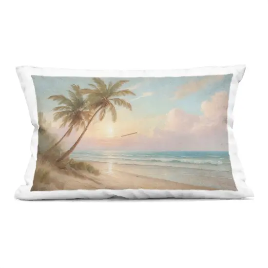 Stupell Industries Sunset View Beach Palms Indoor Pillow, 14 x 7 x 20 {1}