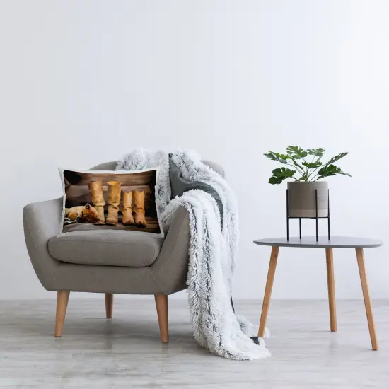 Stupell Industries A Hard Days Work Boots Indoor Pillow, 14 x 7 x 20 {2}