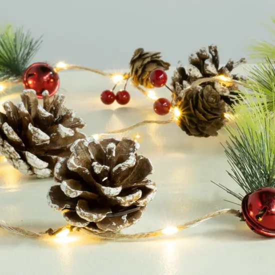 10 FT Pre-Lit Christmas Garland with 60 LED Lights & 8 Modes, {2}