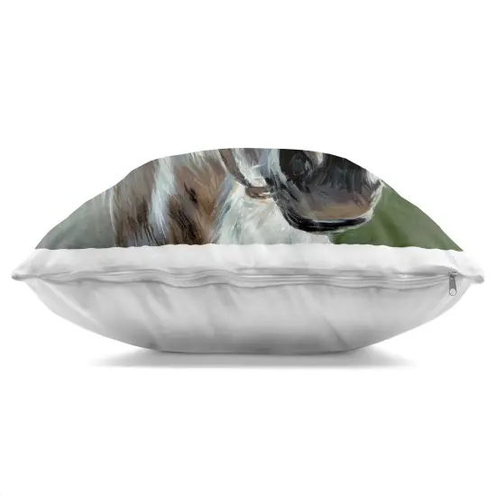 Stupell Industries White Horse on Green Indoor Pillow, 18 x 7 x 18 {3}