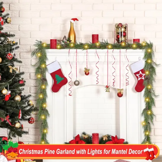 6 FT Cedar Garlands, Christmas Garland with 30 Warm Lights with 8 Light Modes {5}