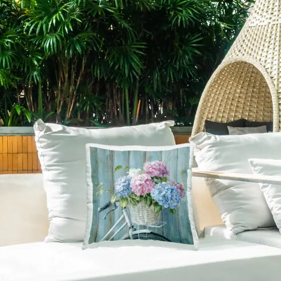 Stupell Industries Cape Cod Bicycle Flowers Outdoor Pillow, 18 x 7 x 18 {2}