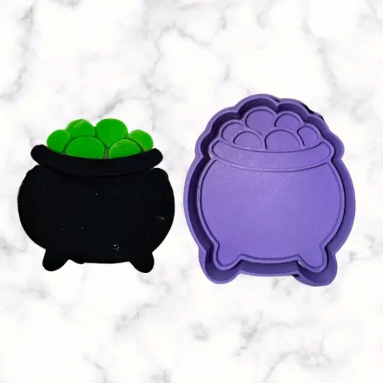 Cauldron Cookie Cutter with Stamp Option {1}