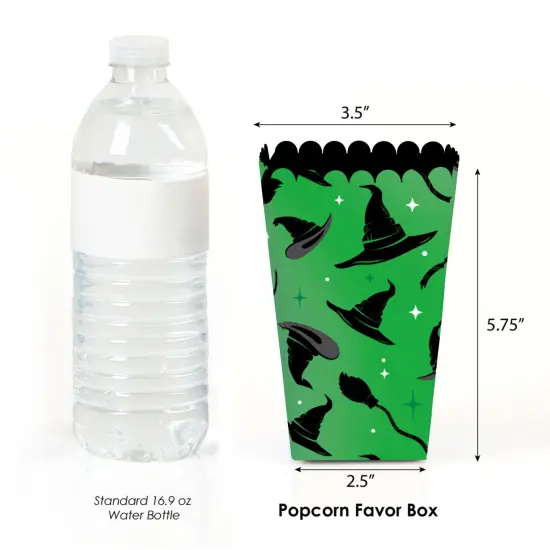 Big Dot of Happiness Witch Popcorn Boxes, Good Pink and Green Birthday or Witch Halloween Party Favor Treat Boxes - Set of 12 {5}