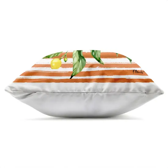 Stupell Industries Juicy Lemon Vine on Red Outdoor Pillow, 18 x 7 x 18 {3}