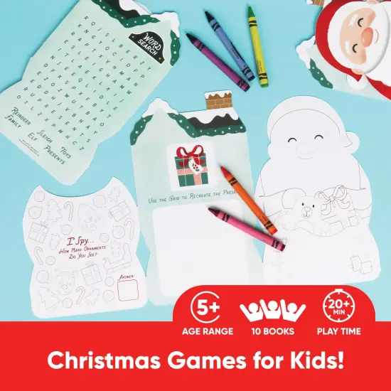 Big Dot of Happiness Jolly Santa Claus Activity Books, Christmas Games for Kids,&nbsp;Activity Coloring Book, Word Search,&nbsp;Santa Maze, 5-in-1 Christmas Game Bundle, Set of 10 {3}