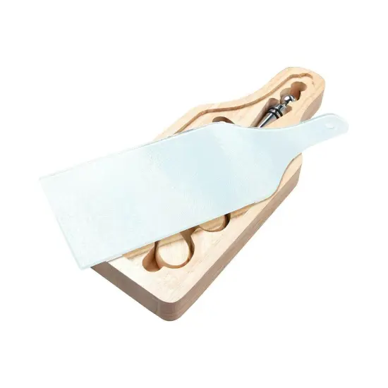 Craft Express 6 Piece Sublimation Glass Wine and Cheese Board Set {2}