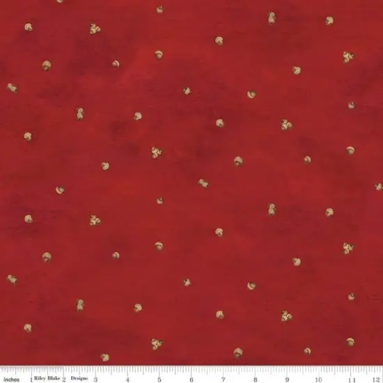 Acorn Ditsy in Red (c16214-red) | Covered Bridges in Fall | Tara Reed | Riley Blake {1}