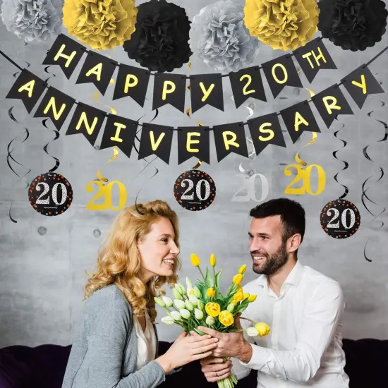 20th Anniversary Decorations Kit - Including Glitter Banner {3}