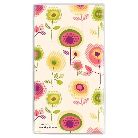 Vintage Blooms | 2026-2027 3.5 x 6.5 Inch Two Year Monthly Pocket Planner Calendar {1}