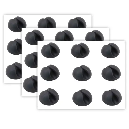Cabledrop Minis Cord Management, Black, 9 Per Pack, 3 Packs {1}