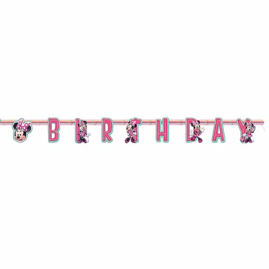 Disney&rsquo;s Minnie Mouse Jointed Happy Birthday Banner {4}