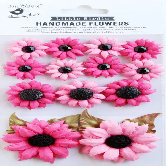 Little Birdie Sunny Flora Paper Flowers 13/Pkg-Precious Pink {1}