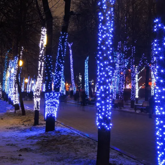 GKI/Bethlehem Lighting Mini Commercial Christmas Light Set - Blue - 45.5' Green Wire - 100ct {5}