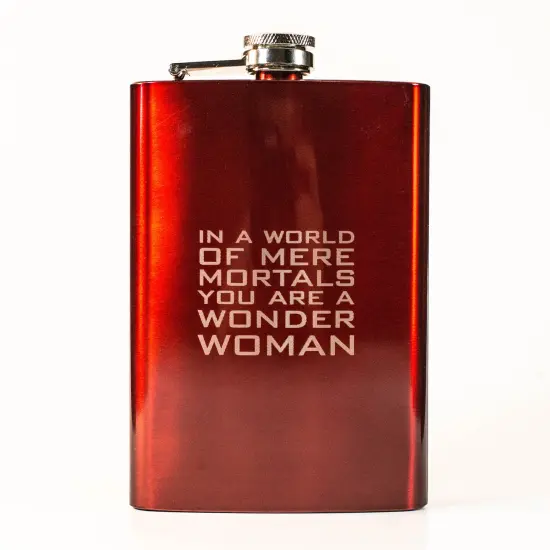 8oz RED In a World of Mere Mortals You Are a W W Flask {2}