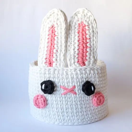 Hoooked Amigurumi DIY Kit W/Eco Barbante Yarn-Bunny Basket {2}