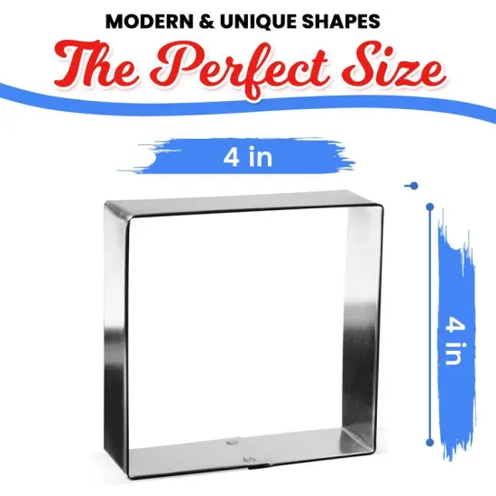 CookieCutter.Com Brand Square Cookie Cutter 4 in, Tin Plate Steel, Handmade in USA {3}