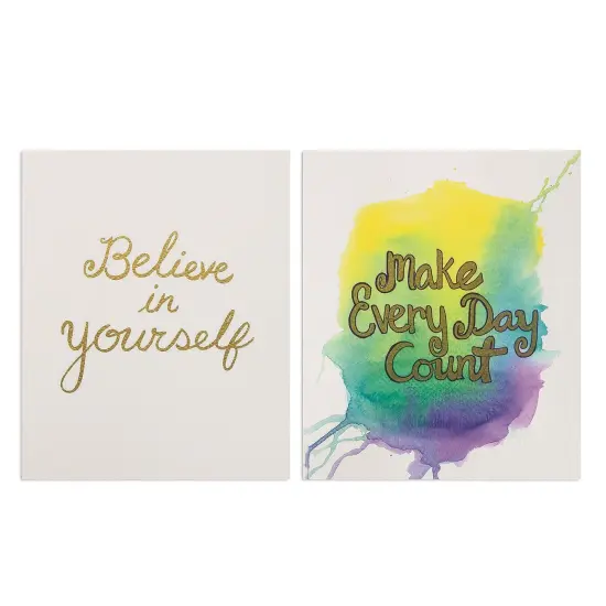 S&S Worldwide Watercolor Resist Art Prints, 6 each of 6 Inspirational Quotes For Adults and Teens, Use with Watercolor Paints, 8" x 10" Watercolor Paper w/Gold Metallic Raised Printing, Pack of 36 {3}