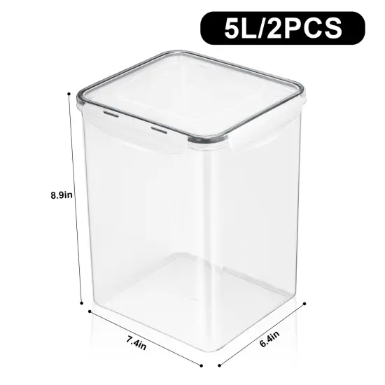 Sorbus 2 Pack Airtight (5qt/170oz) Dry Food Storage Containers with Lids, Labels and Marker - BPA Free Pantry Organization for Kitchen {3}