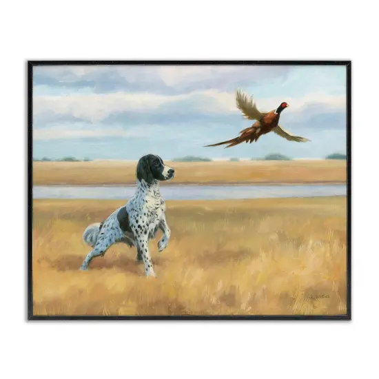 Stupell Industries Pointer Dog & Pheasant Framed Giclee Art White Frame {7}