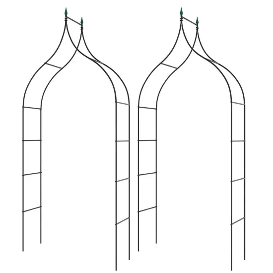 Costway 1/2 PCS Garden Arbor with Multiple Side Crossbars Powder-coated Metal Tubes {8}