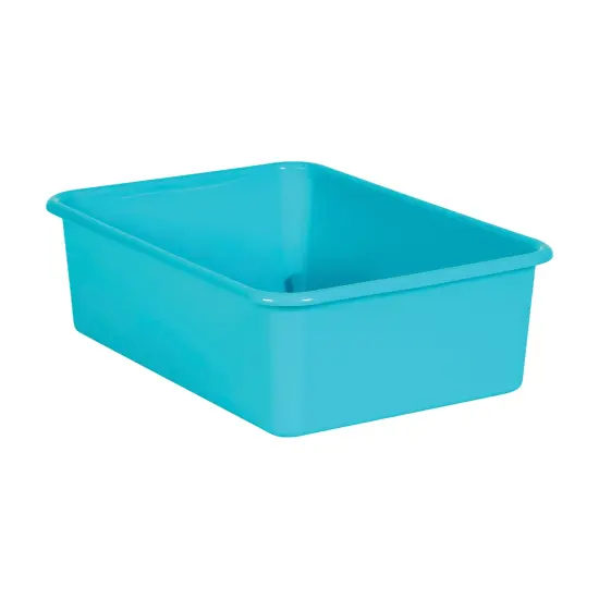 Teal Large Plastic Storage Bin {1}