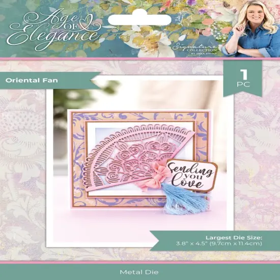 Sara Signature Age Of Elegance Metal Die-Oriental Fan {1}