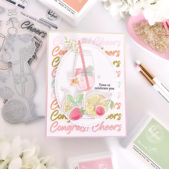 Pinkfresh Studio Press Plate-Cheers {3}