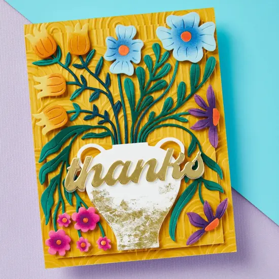 Spellbinders Etched Dies-Fresh Picked Vase Bouquet {5}