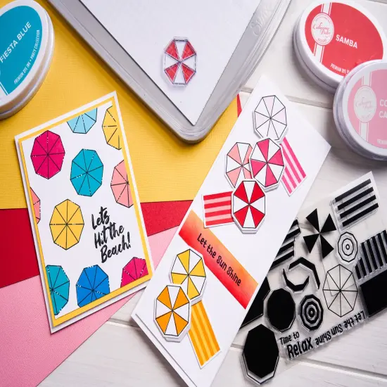 Sizzix Clear Stamps Set By Catherine Pooler 16/Pkg-Beach Blankets & Brellas {7}