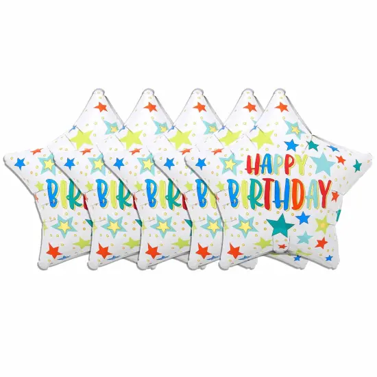 Star-Shaped Happy Birthday 19" Mylar Balloon {3}