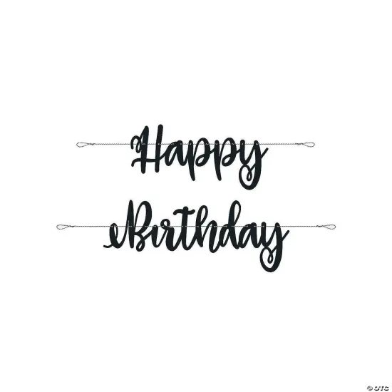 Black Happy Birthday Banner 2 Pc. {2}