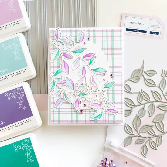 Pinkfresh Studio Press Plate-Plaid {7}