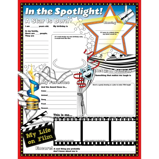 Fill Me In: In The Spotlight Activity Posters, 17" x 22", Pack of 32 {1}