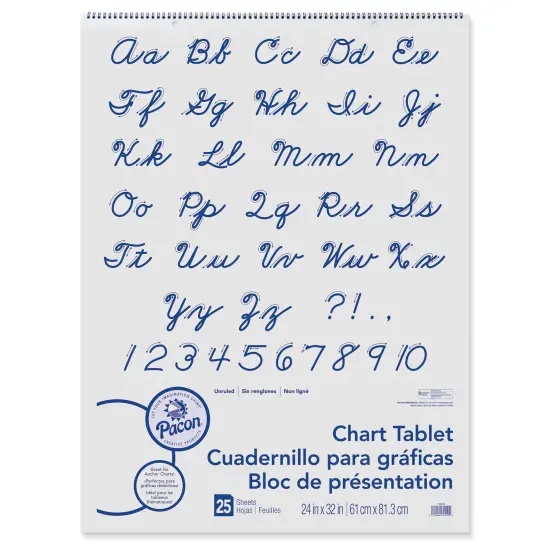 Chart Tablet, Cursive Cover, Unruled 24" x 32", 25 Sheets {1}