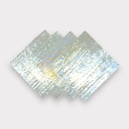 Crystal White Prisma COE 96 Fusible Glass Sheets / Mosaic Squares - 4 Pack {2}
