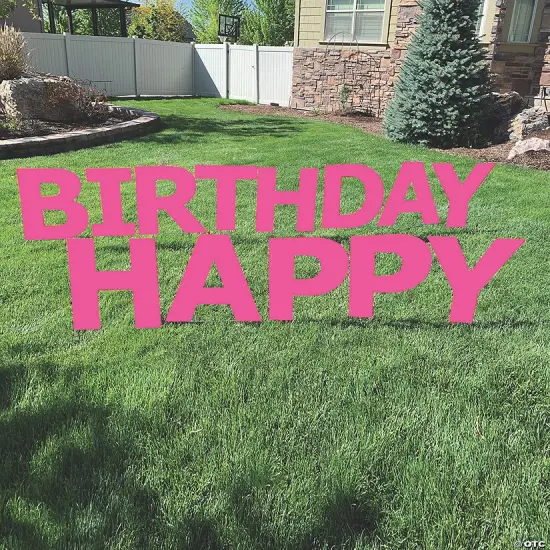 20" x 20" Happy Birthday Yard Signs 13 Pc Red {4}