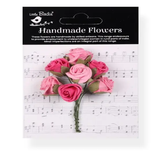 Little Birdie Charlie Paper Flowers 8/Pkg-Precious Pink {1}