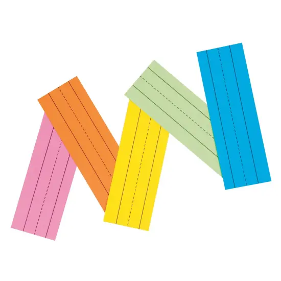 Super Bright Flash Cards, 5 Assorted Colors, 1-1/2" x 3/4" Ruled 3" x 9", 100 Cards {1}