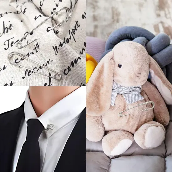 48 Pcs Heavy Duty Safety Pins Assorted Sizes 2'', 2.8'', 3'', Large Safety Pins, Pack of 48 Strong, Sturdy Bulk Pins, for Clothes, Blankets, Crafts, Kilts, Stainless Steel Wire Extra Sturdy {5}