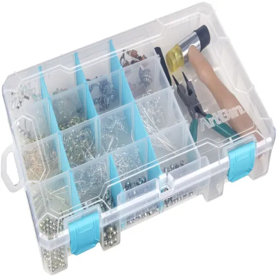 ArtBin Tarnish Inhibitor Solutions Box 4-16 Compartments-10.75"X7.375"X1.75" Translucent {5}