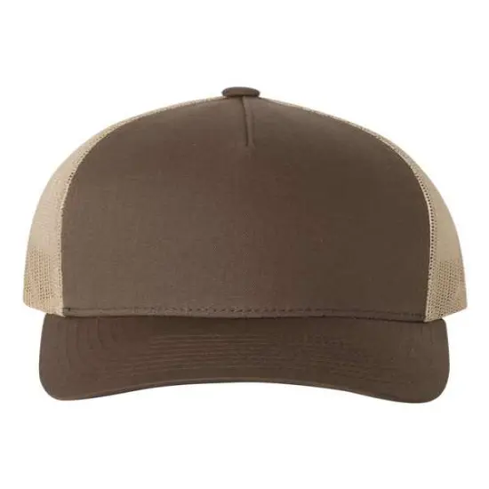 YP Classics&reg; Five-Panel Retro Trucker Cap Brown/ Khaki {1}