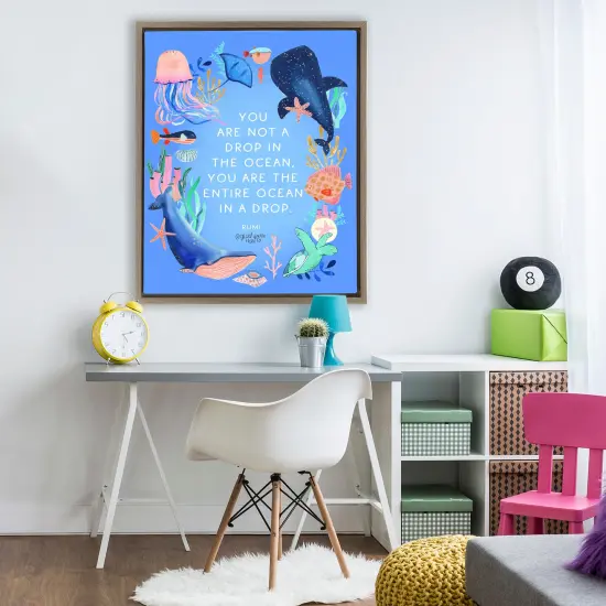 Stupell Industries Entire Ocean In A Drop Floating Frame, design by Glad You're Here Co. {2}