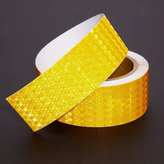 Reflective Tape - Yellow Outdoor Reflector Safety Roll for Trailers, Warning, Signs, Stairs, Bikes (2 In x 30 FT) {5}