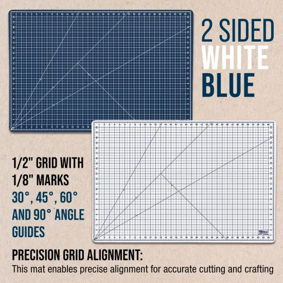 24" x 36" Self-Healing Cutting Mat 5-Ply - Double-Sided White/Blue Craft Mat, Non-Slip Cutting Mats for Crafts, Sewing, Quilting, Scrapbooking {3}